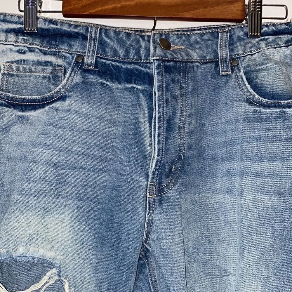 Afrm 28 Ripped Mom Casual Destroyed Festival Button Fly Jeans‍‍‍‍‍‍‍